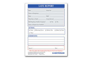 Late Report Pad